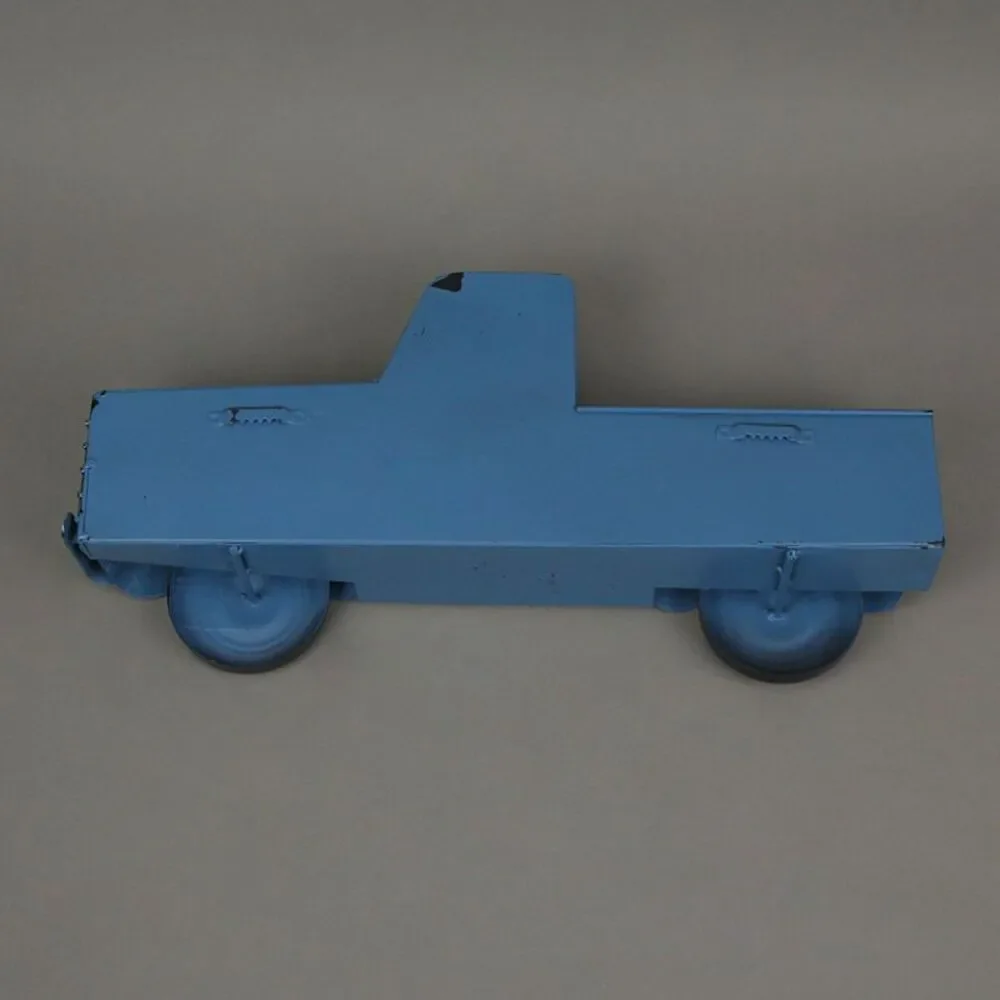 16 Inch Metal Blue Vintage Pickup Truck Wall Pocket Farmhouse Decor Sculpture